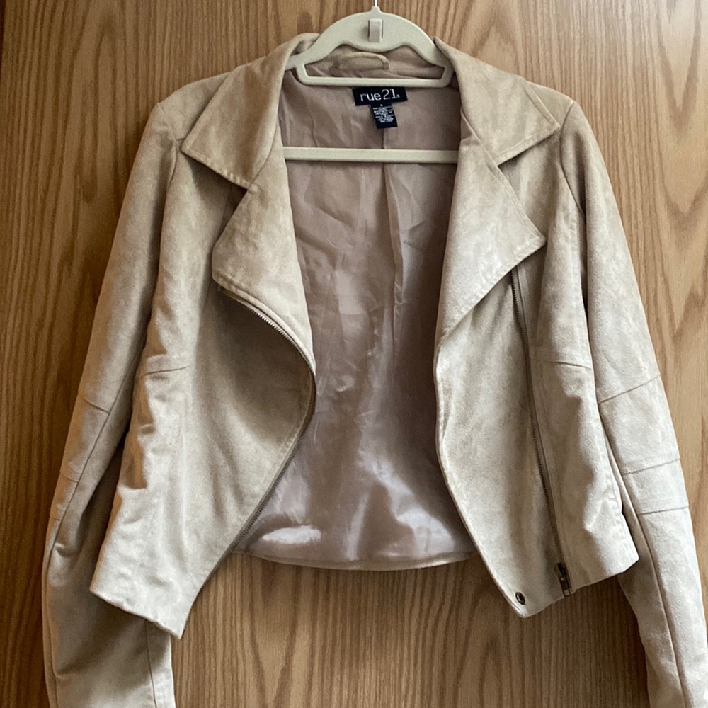 Faux suede moto jacket - cleaning out my closet